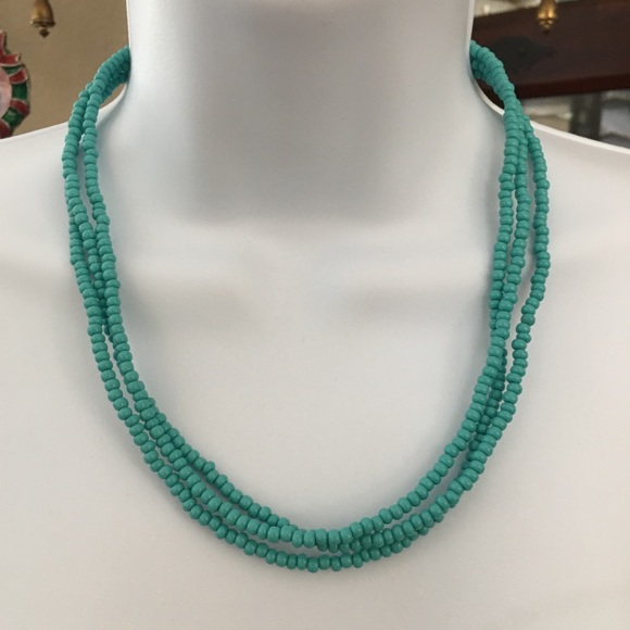 Imitation turquoise bead necklace - Picture 1 of 3